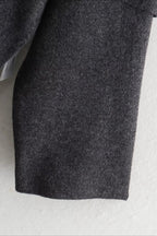 Cropped Knit Asymmetric Scarf Collar Coat