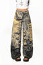 Graffiti Print Distressed Wide Leg Streetwear Jeans