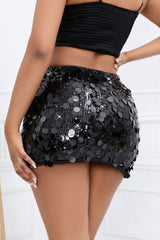 Sexy Sequin Pencil Mini Skirt