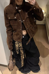 Letter Print Cargo Wide Leg Jeans