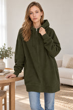 Color Hoodie Zipper Solid - Mid-length