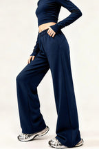 High Waist Narrow Leg Knit Pants