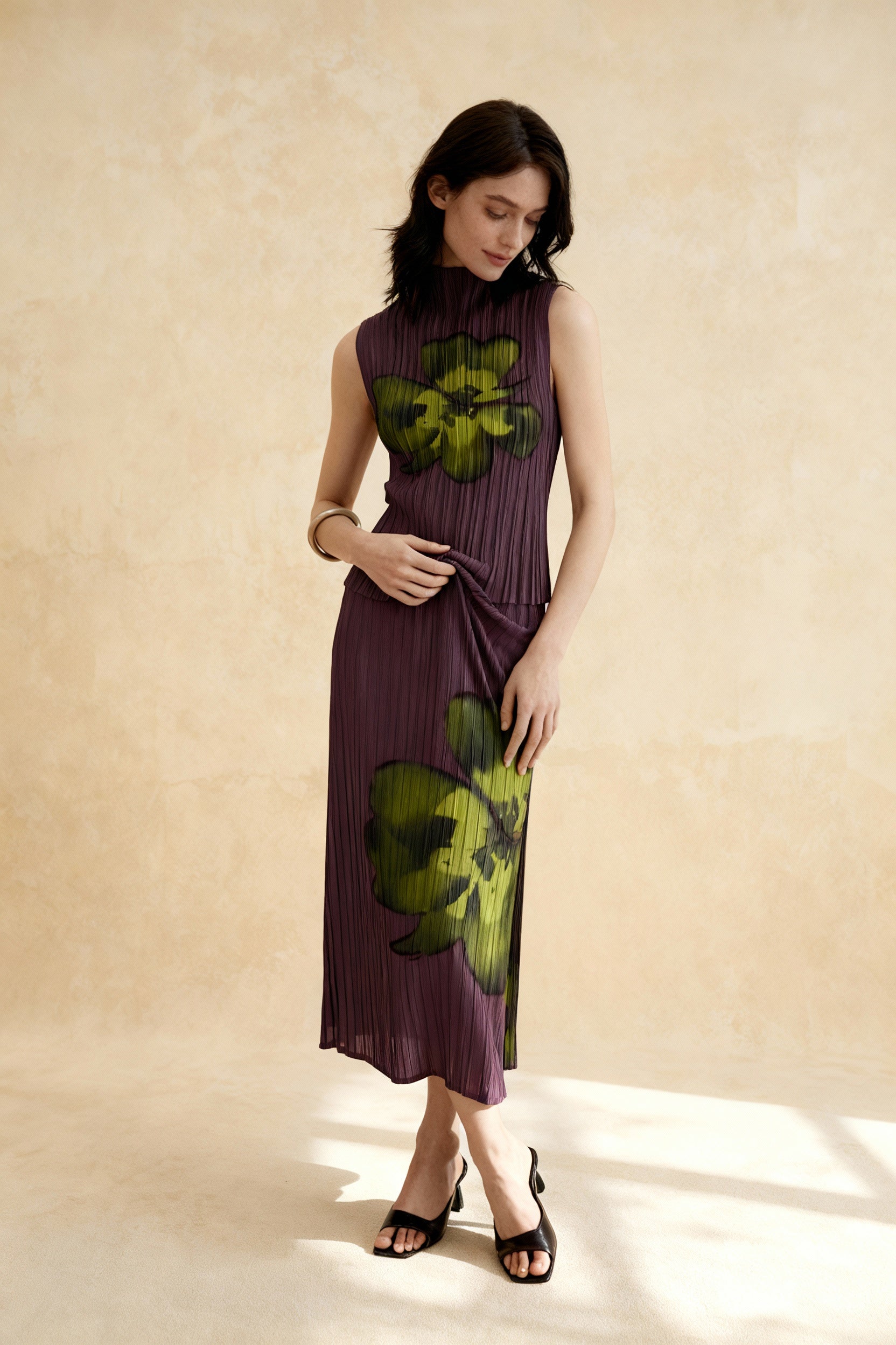 Floral Top & Midi Skirt Two Piece Set Secondary image