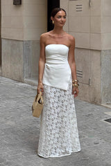 Crochet Lace Panel Low Waist Skirt