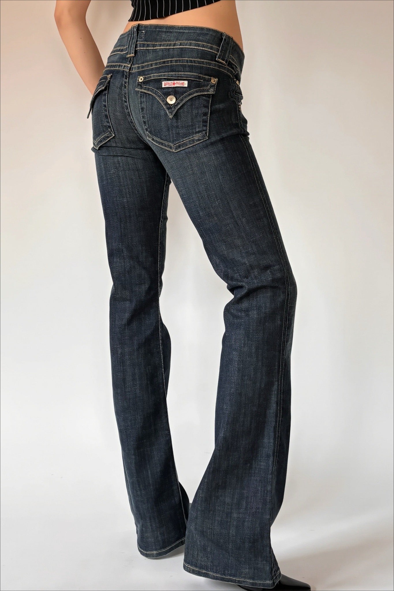 Double Button Low Rise Bootcut Jeans Secondary image