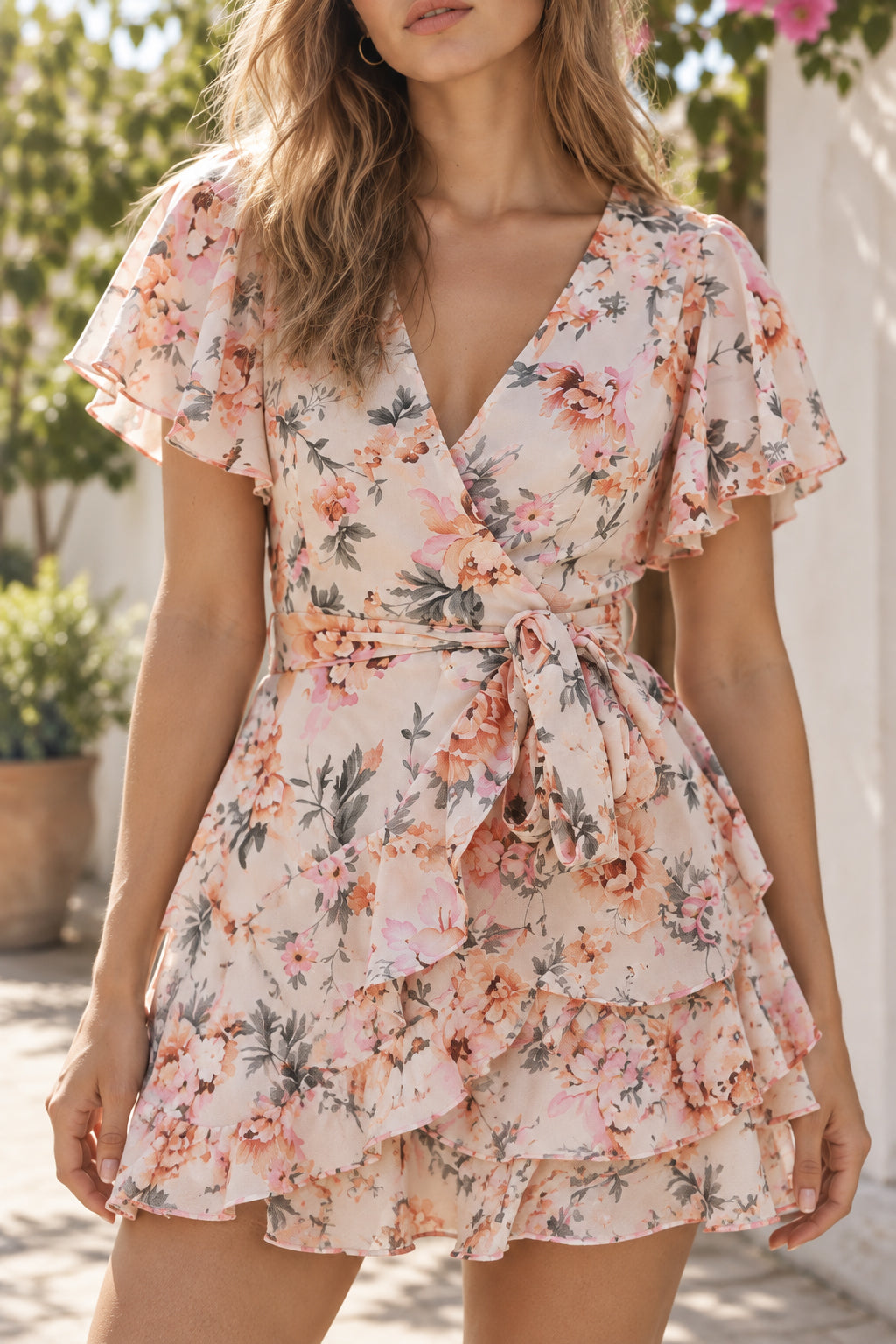 Fashion Short Graceful Sleeve Stripe Dress