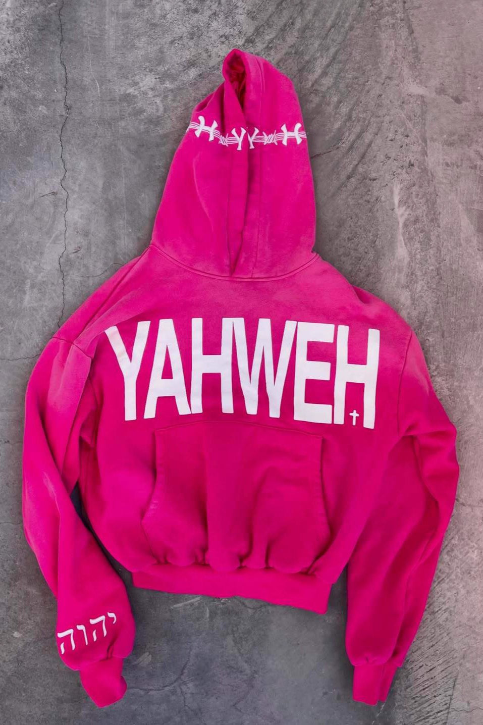 Oversized Letter Back Print Pullover Hoodie