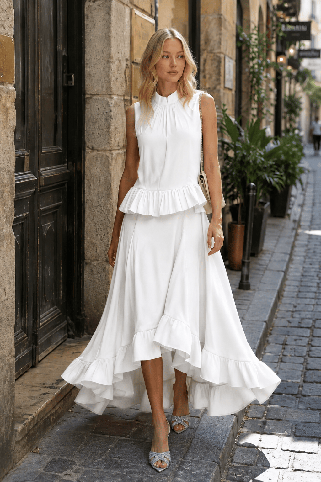 Elaine Pink Sleeveless Charming Ruffle Mermaid Set Main image
