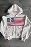 Graphic Contrast Design Oversized Zip Hoodie