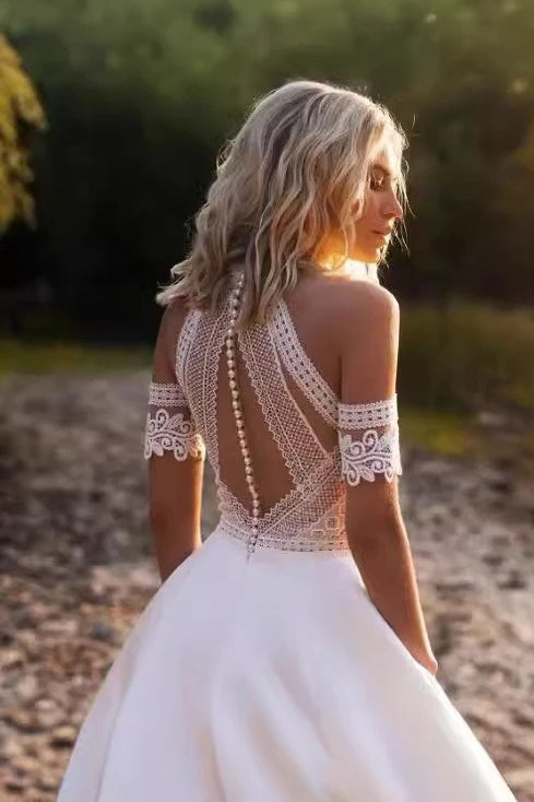 Lace Mermaid Fit Flare Wedding Dress Main image