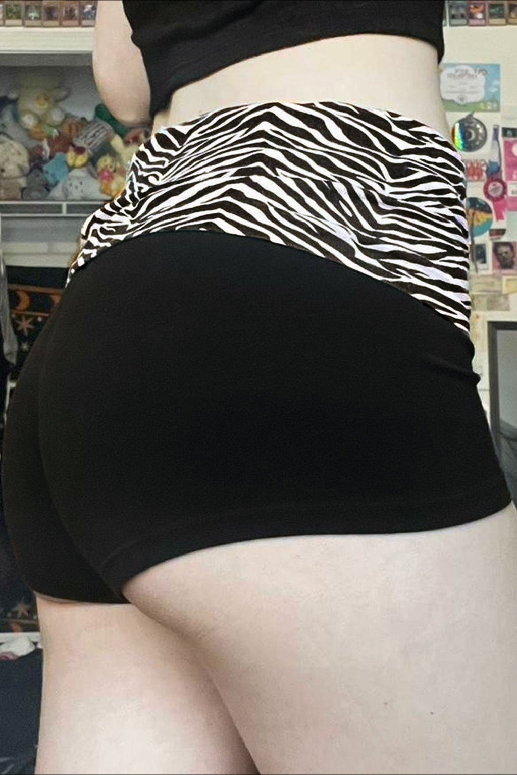 Letter Print Bodycon Booty Shorts