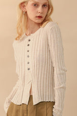 Soft Cropped Open Front Knit Top