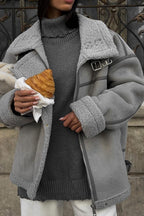 Sherpa Lined Motorcycle Style Coat