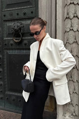 Elegant Stand Collar Slim Blazer