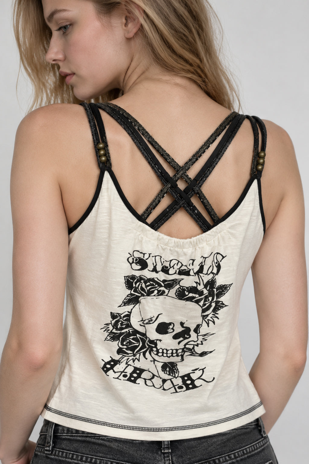 Skull Print Cami Tank Top