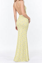 Fresh Floral Print Cami Maxi Dress