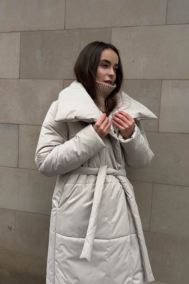 Cotton Padded Stand Collar Long Warm Loose Overcoat Secondary image
