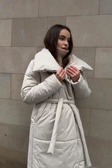 Cotton Padded Stand Collar Long Warm Loose Overcoat