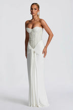 Strapless Ruched Zipper Slim Fit Formal Dress