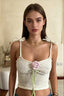 Rose Detailed Knitted Crop Top
