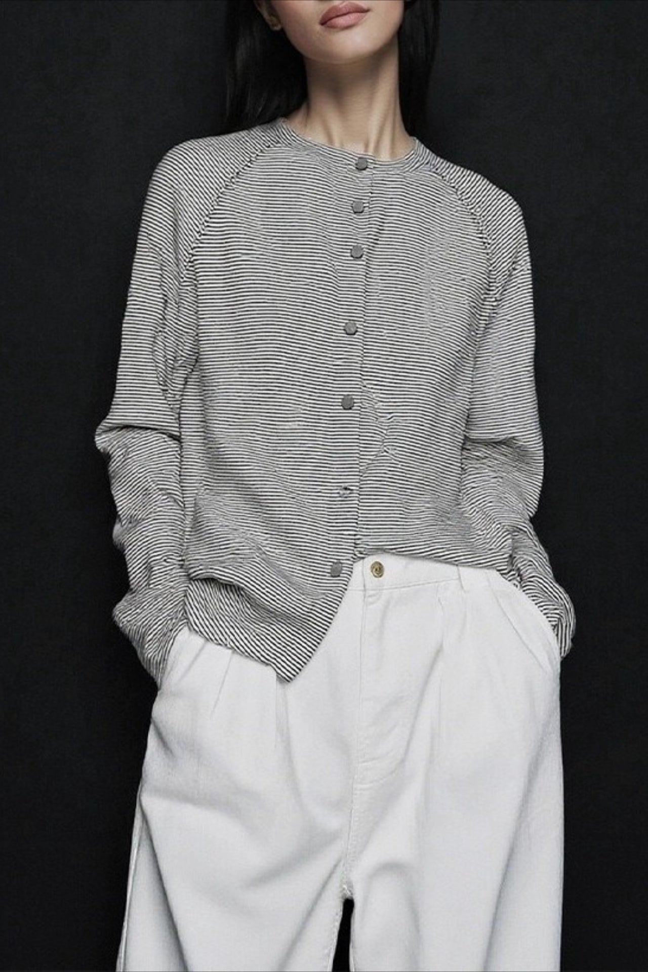 Relaxed Fit Striped Knit Top Secondary image