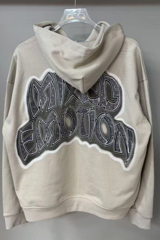 Graffiti Print Rhinestone Logo Hoodie Secondary image