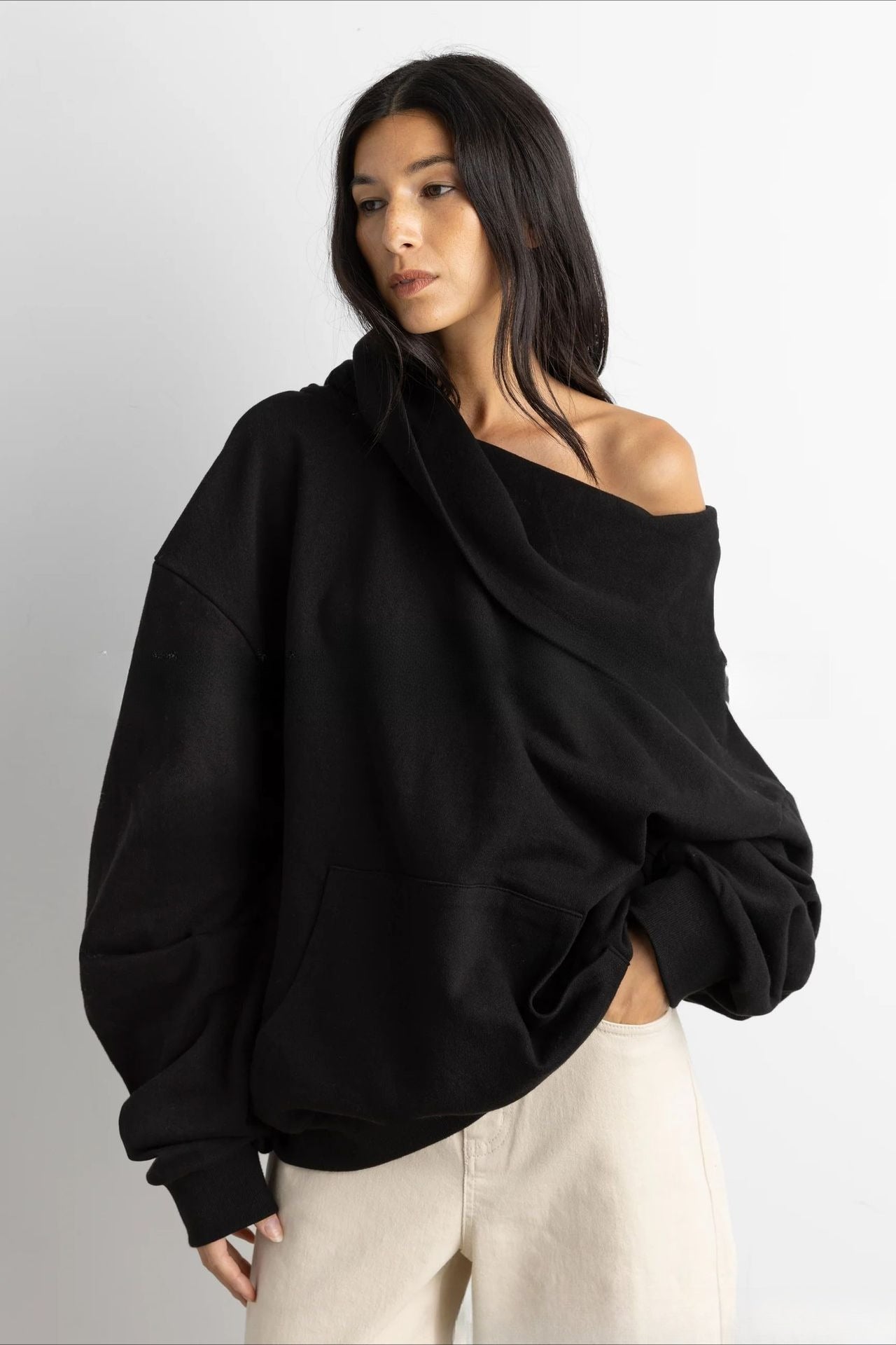 Off Shoulder Spring Print Hoodie Secondary image
