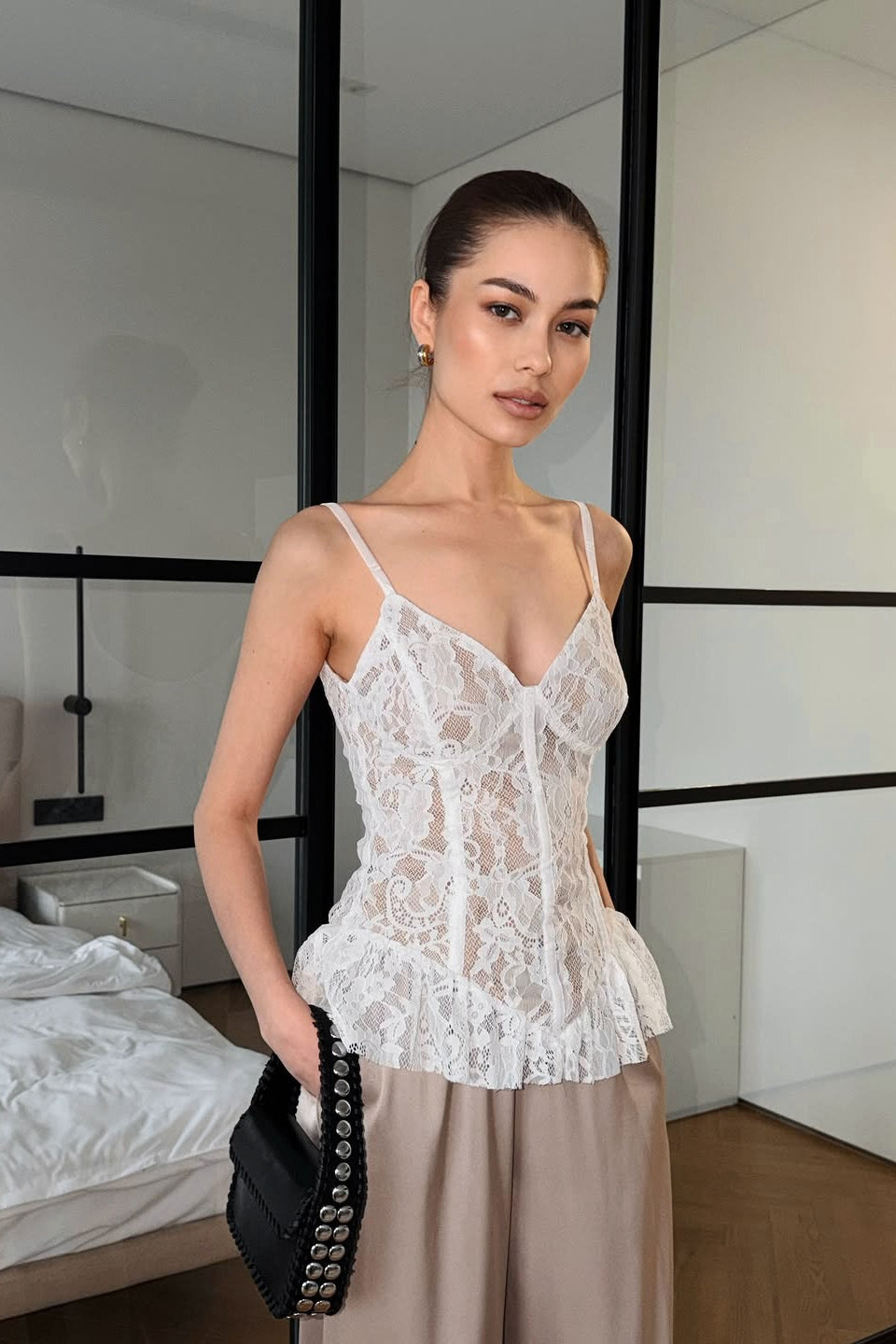 Lace Peplum Cami Top Secondary image