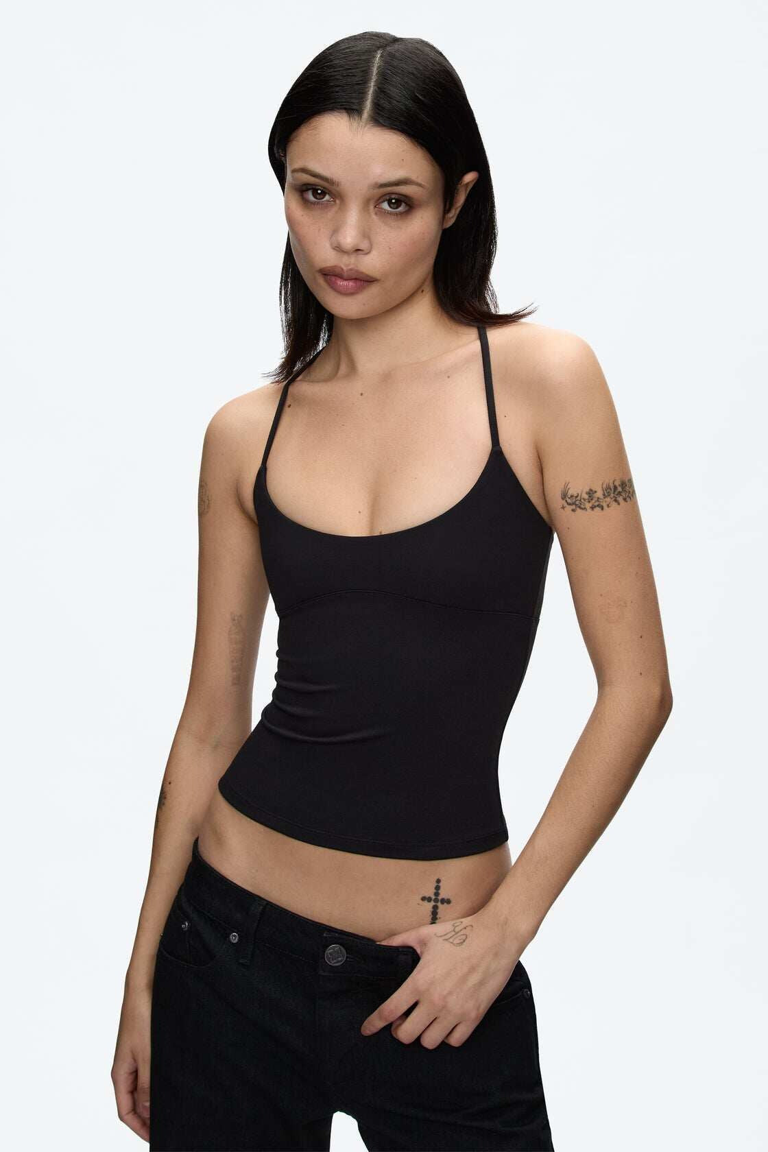 Silver-Tone Strap Slim Fit Cami Top Main image