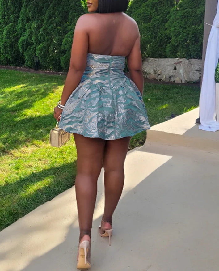 Halter A-Line Print Floral Dress Secondary image