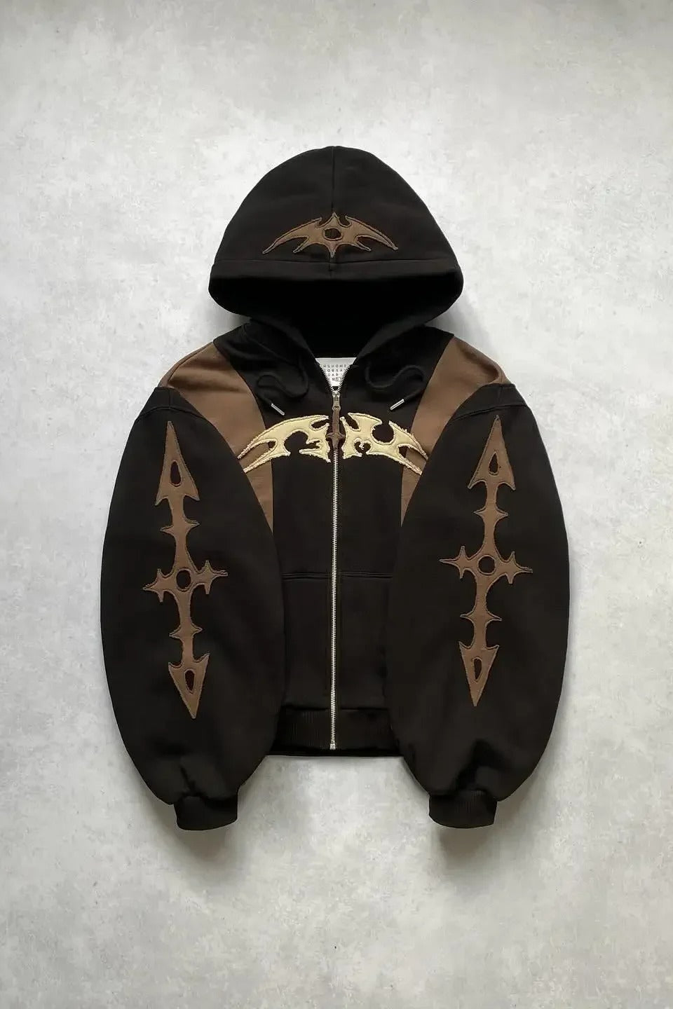 Embroidered Geometric Gothic Hoodie Main image