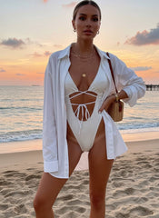 Black Snake Print Criss Cross One Piece