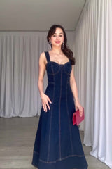 Casual Slim Fit Long Denim Dress