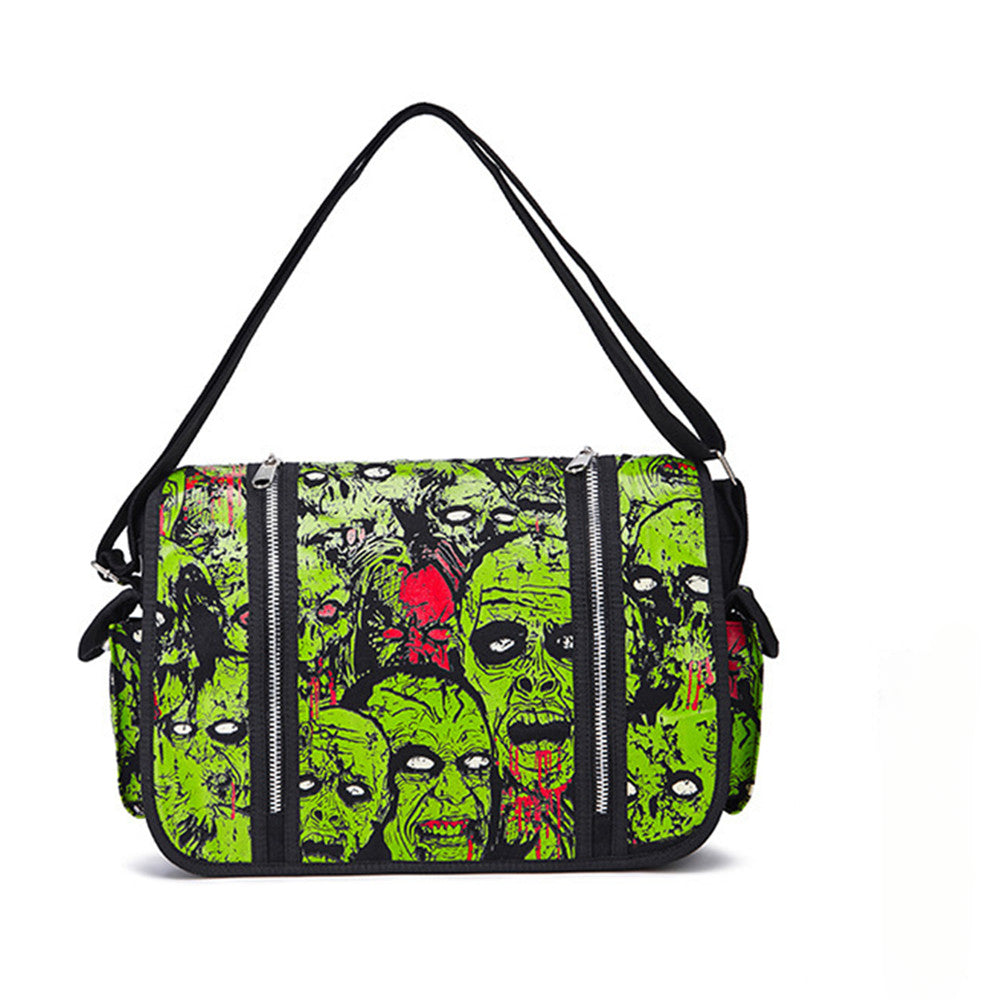 Large Gothic Zombie Ghost Canvas Luminous Waterproof Halloween Shoulder Bag Main image