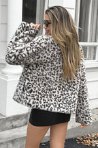 Y2K Chic Leopard Print Long Sleeve Coat