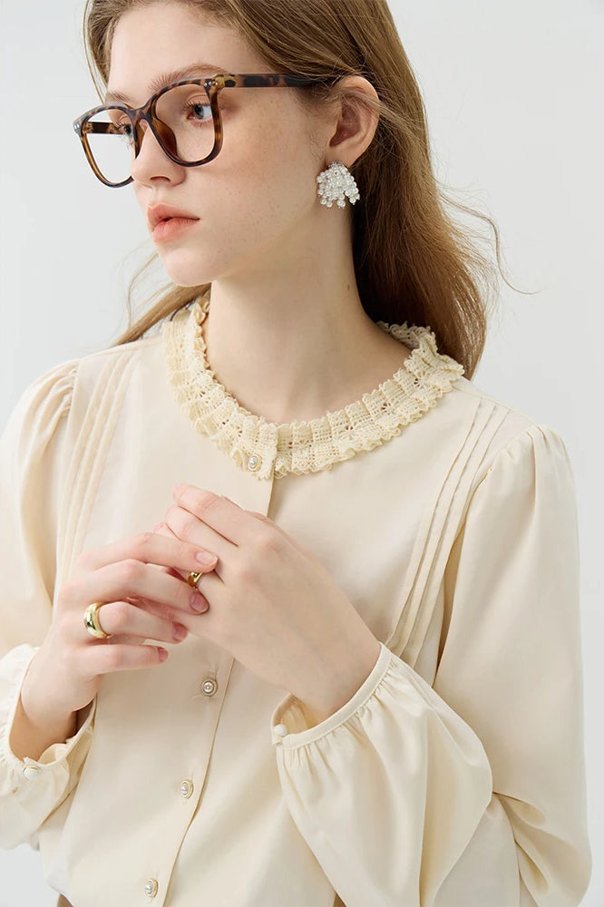 Round Neck Lace Long Sleeve Cardigan Secondary image