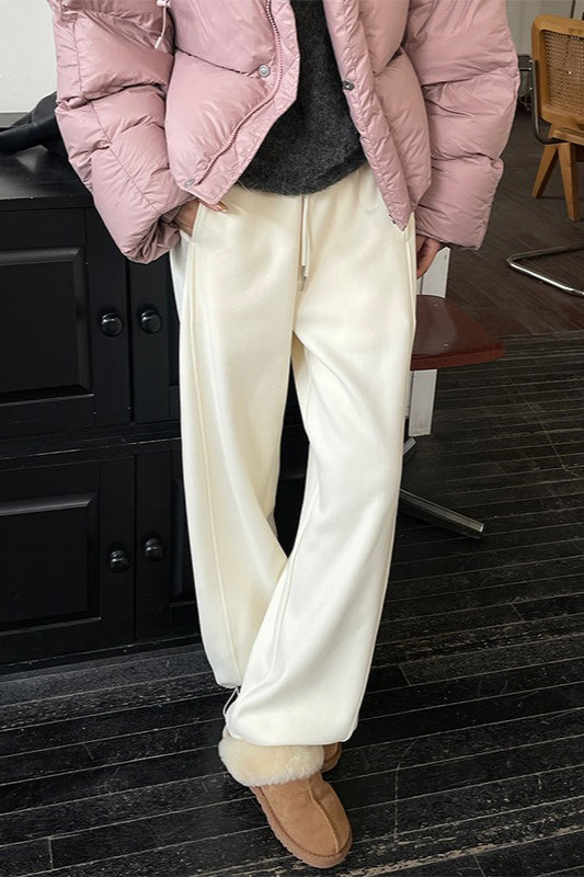 Korean Style Fleece Lined Drawstring Sweatpants Secondary image