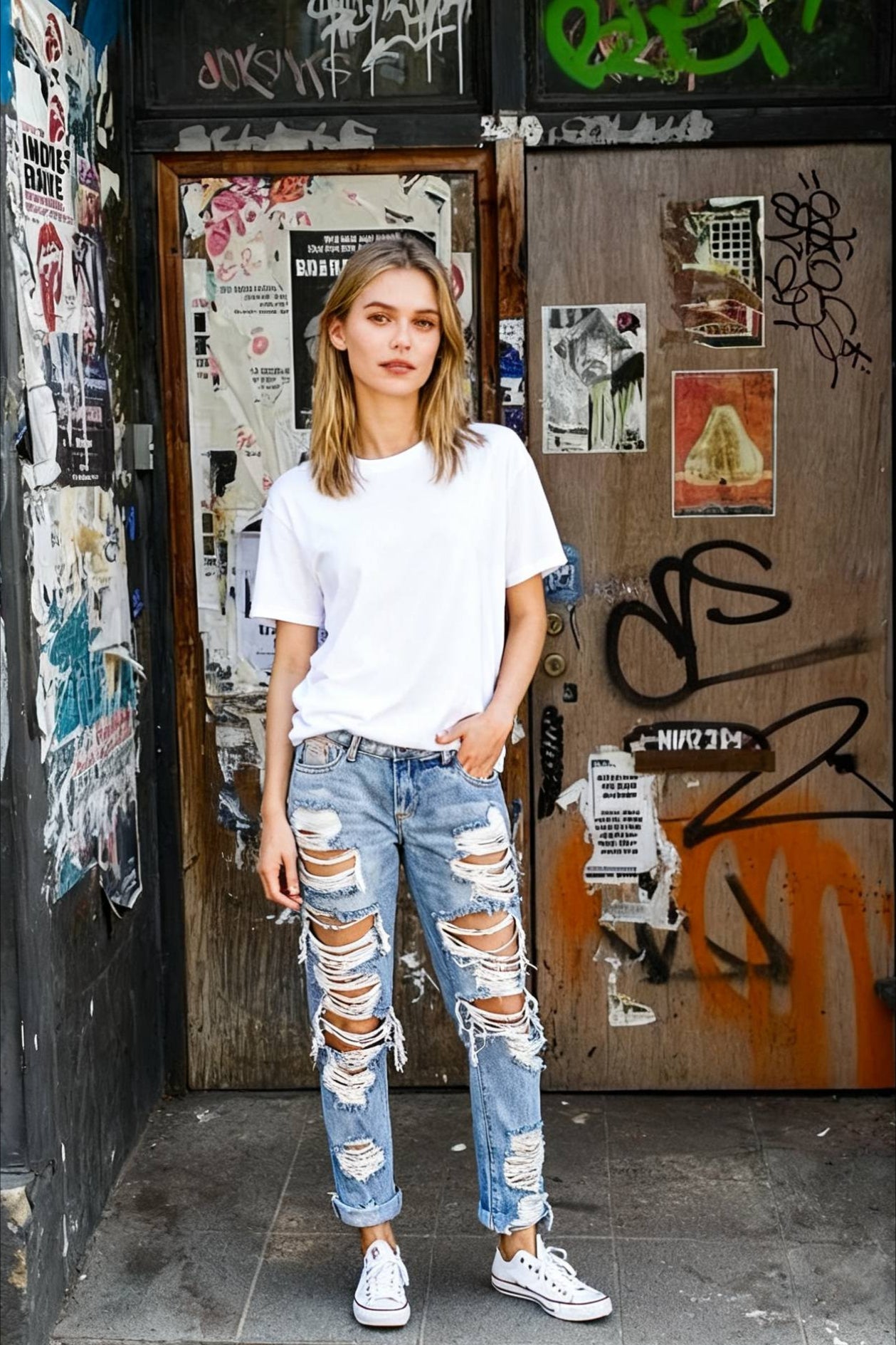 Straight Ripped Jeans Main image