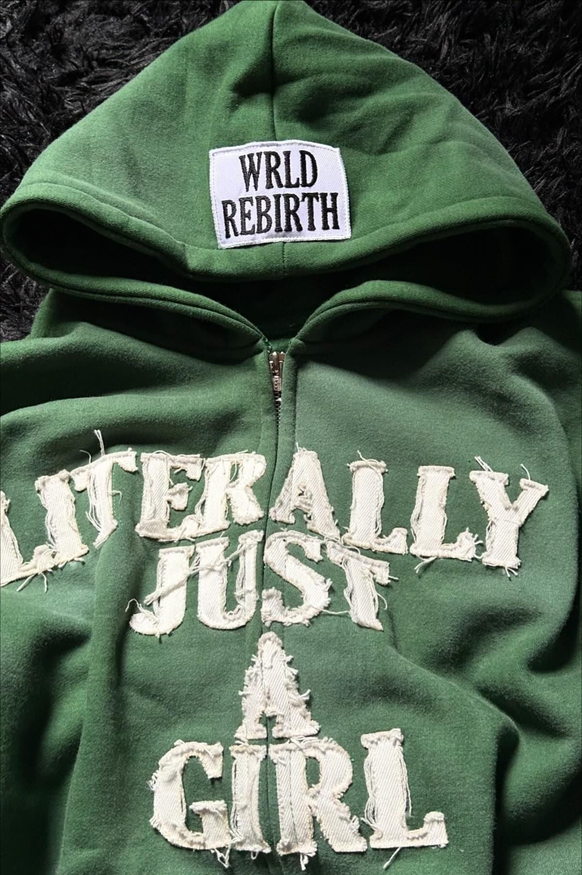 Street Style 3D Letter Zipper Hoodie Secondary image