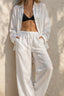 Cotton Oversized Shirt Straight Pants Set