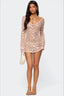 Hollow Out Mesh Crochet Sequin Knit Chic Sweater Dress