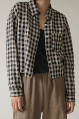 Casual Check Pocket Blouse