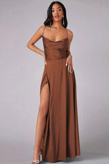 Sexy Backless Slit Bodycon Formal Dress