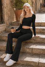 Lace Detail High-Rise Booty Sculpting Yoga Leggings