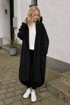 Oversized Hooded Long Overcoat