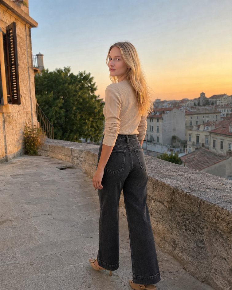 High Waist Wide Leg Vintage Jeans