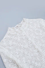 Sheer Lace Long Sleeve Birthday Dress