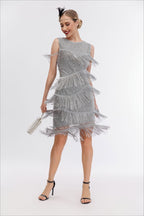 Vintage Beaded Fringe Party Dress