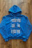 Blue Letter Graphic Oversized Zip Hoodie