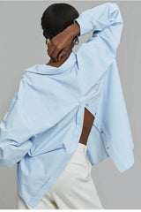 Unique Long Sleeve Slit Blouse